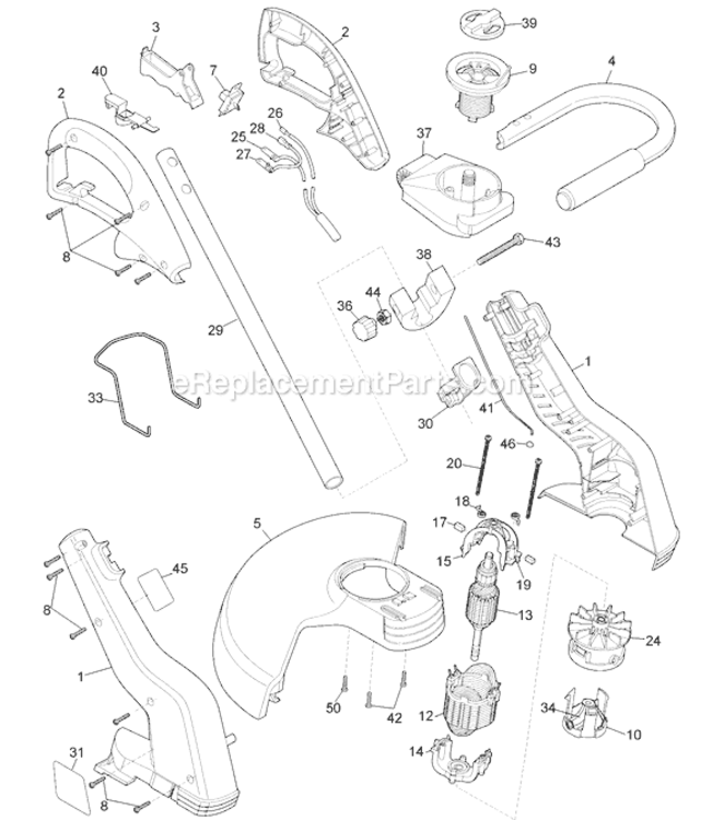 Page A Diagram and Parts List for ST6000 Type 1 Black and Decker Trimmer